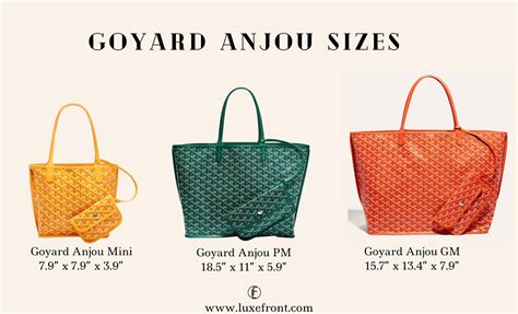 goyard mini anjou tote bag|goyard bag size comparison.